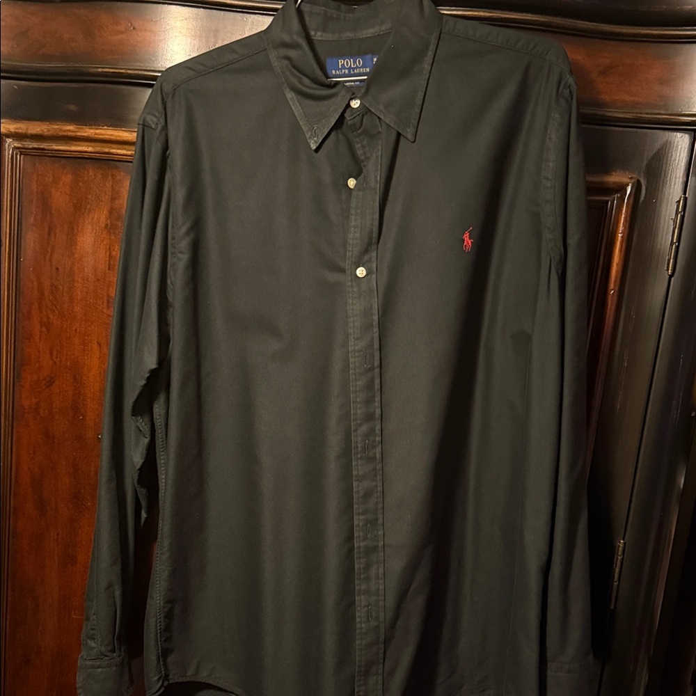 Polo by Ralph Lauren Men's Dark Shirt with Red Logo